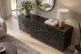 Sideboard SCORPION 180cm 3D hängend schwarz Mangoholz