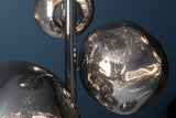 Floor lamp LIQUID DIAMOND 170cm 7 glass shades grey smoked look