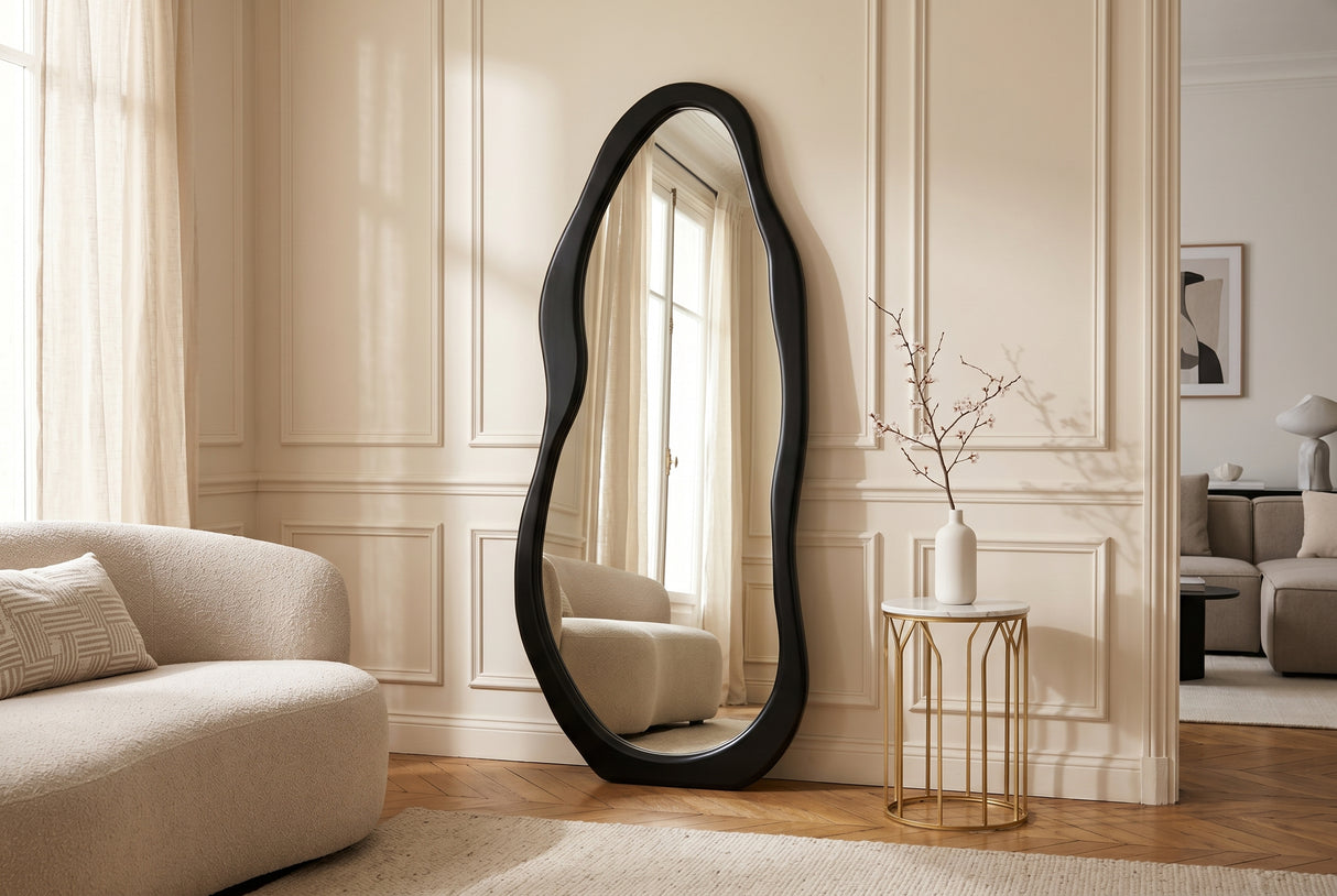 Standspiegel ORGANIC 180cm MDF schwarz