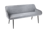 Bench TURIN 160cm velvet silver grey