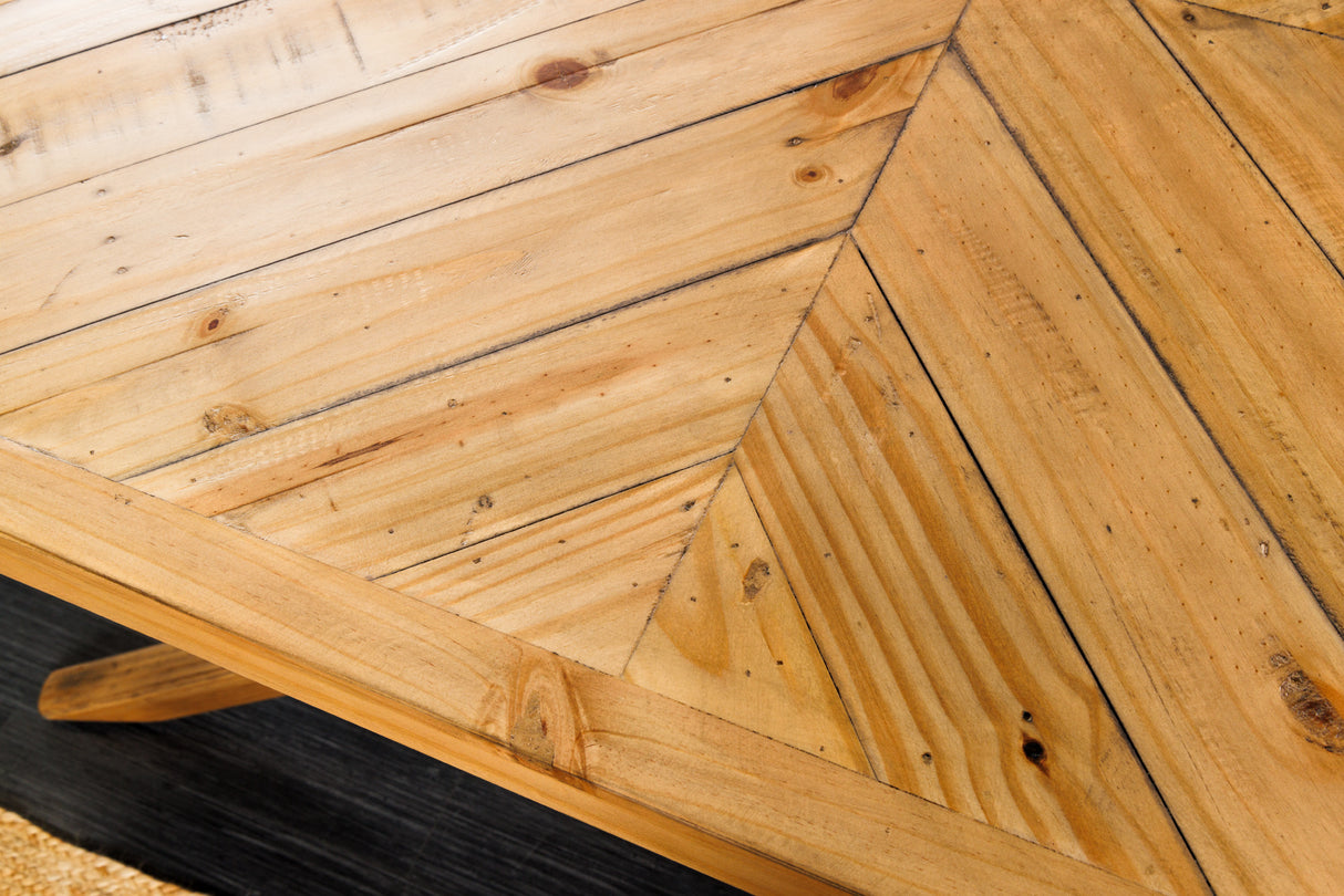 Dining table WOOD SCULPTURE 200cm recycled pinewood natural