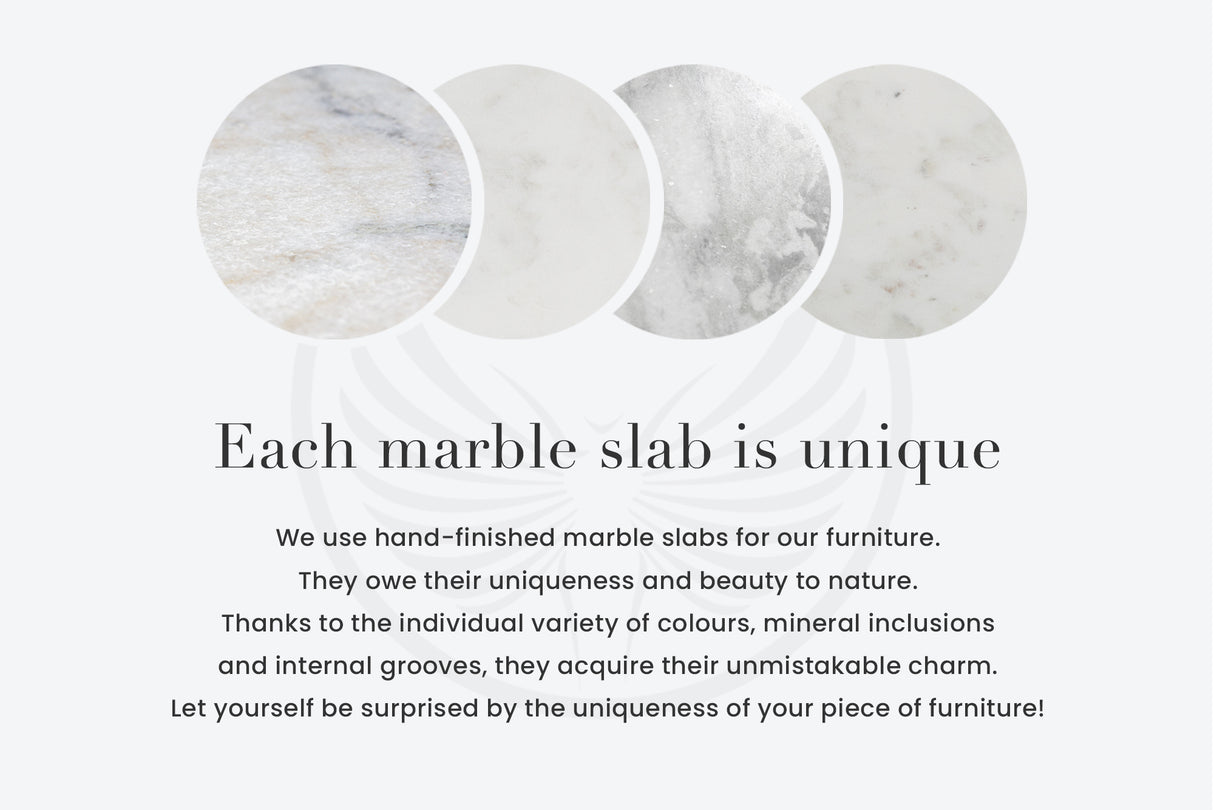 Dining table GATSBY 240cm oval mango wood marble top white