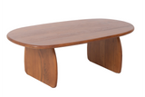 Coffee table SCULPTURA 110cm sculptural shape acacia wood brown