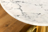 Side table TEAR 60cm gold white marble