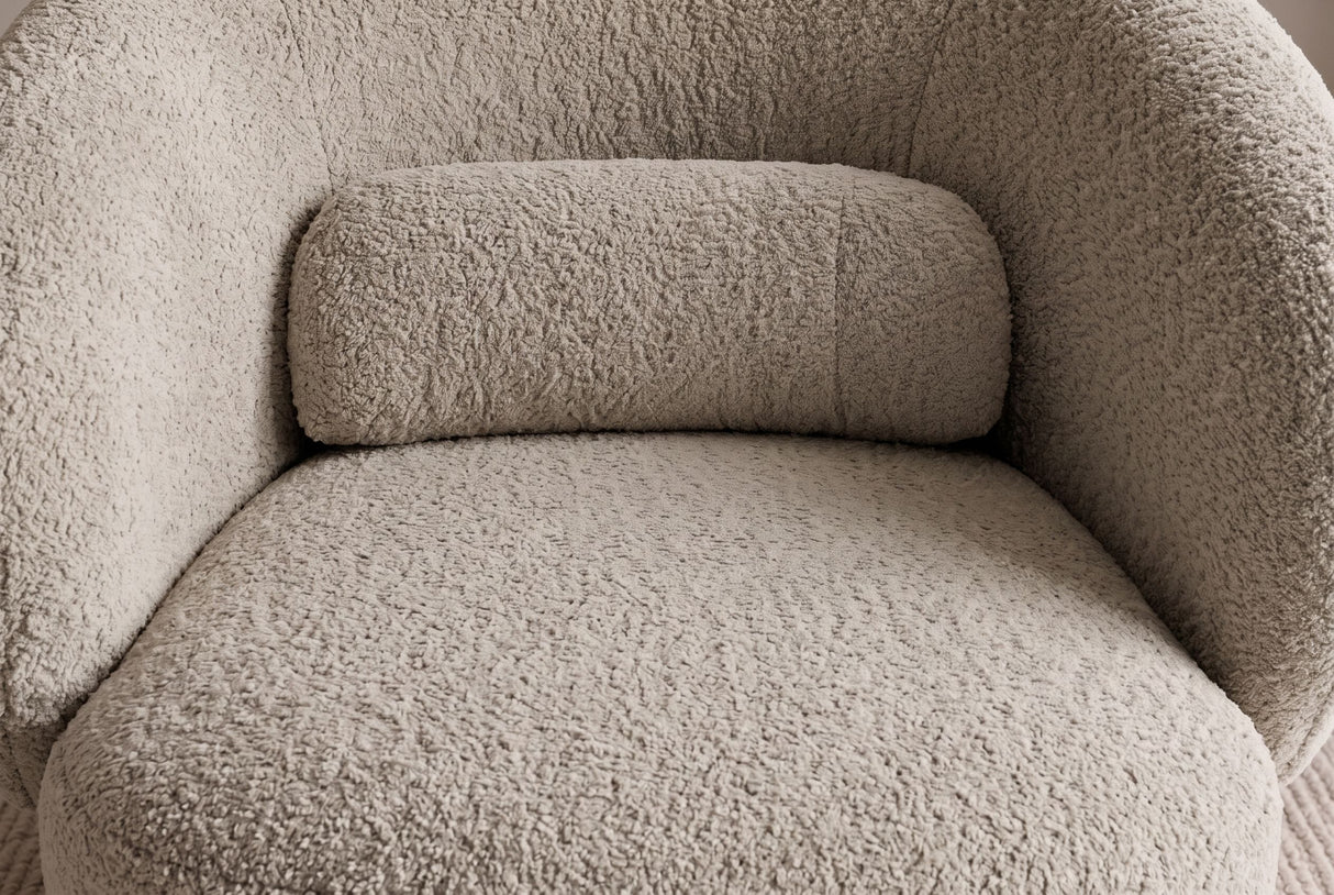 Armchair BOSSA NOVA 360° rotatable bouclé taupe