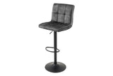Barhocker MODENA 92-116cm 360° drehbar Samt anthrazit m/ schwarzem Metallgestell