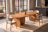 Dining table SCULPTURA 240cm oval sculptural frame acacia wood brown