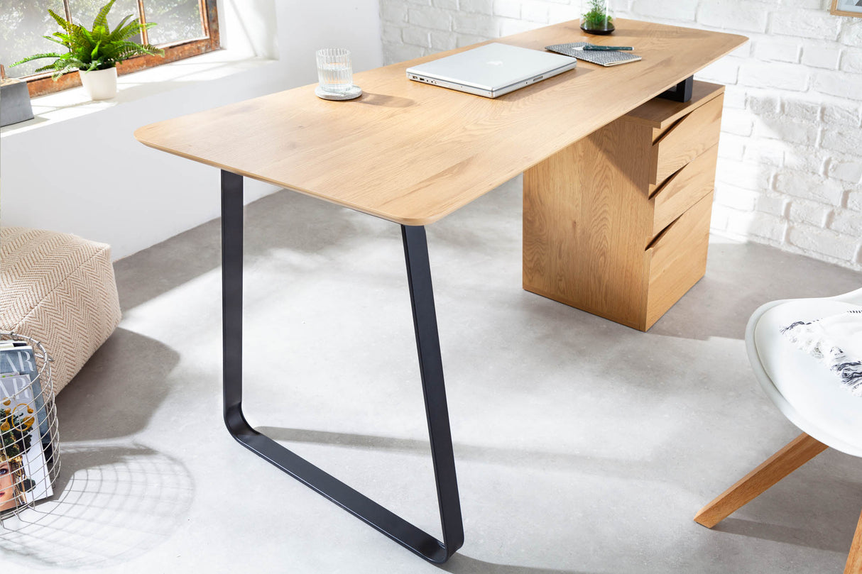 Desk STUDIO 160cm oak-look w/ cabinet