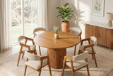 Dining table TRES CHIC Ø 120cm round mango wood brown w/ storage space