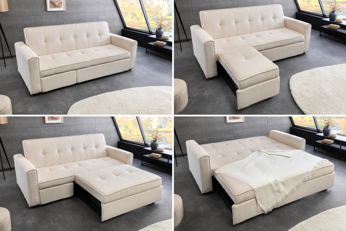 Sofa bed SMART 180cm 2-seater cord beige