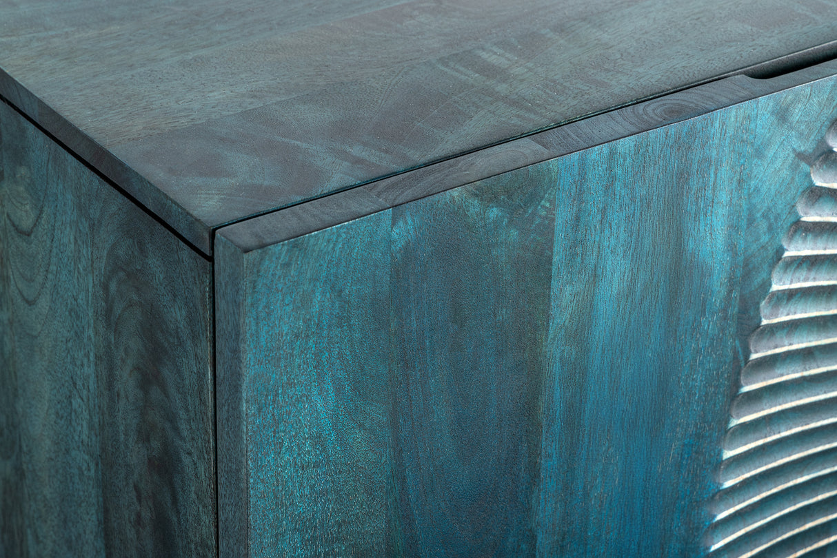 Sideboard GOLDEN SUNSET 180cm 3D mango wood turquoise