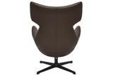 Sessel VOGUE 360° drehbar Kunstleder braun mit schwarzem Metallgestell