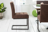 Cantilever chair RIDER microfibre vintage brown