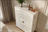 Barschrank GOLDEN SUNSET 140cm 3D Mangoholz weiß