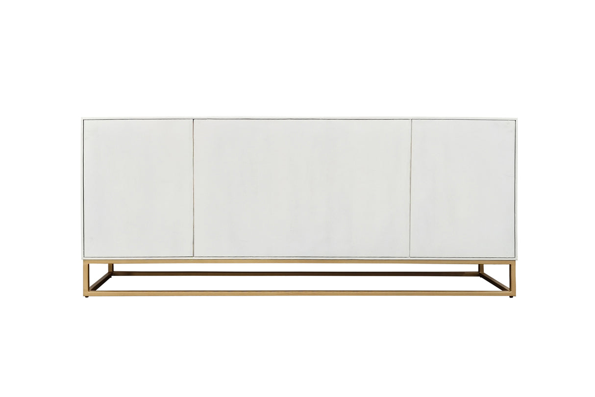 Sideboard SCORPION 180cm 3D Mangoholz weiß gold