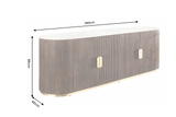 Sideboard GATSBY 140cm mango wood brown marble top white