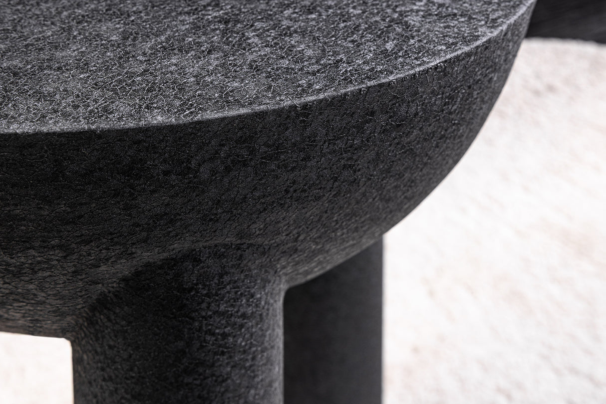 Side table ABSTRACT 50cm iron black w/ mango wood bullet