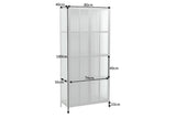 Display case DURA STEEL 180cm ribbed glass black