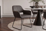 Chair MUSTANG with armrests microfibre antique grey