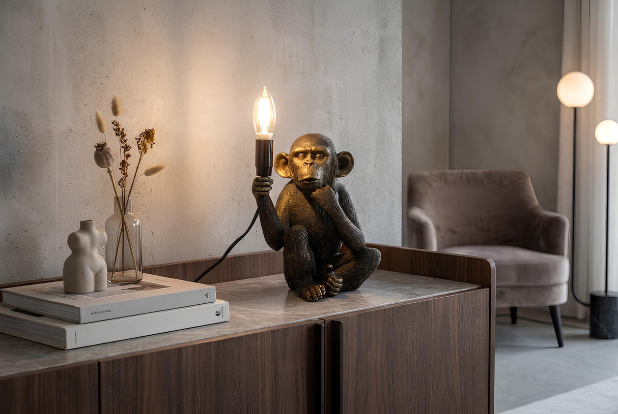 Table lamp SCHIMPANZEE 25cm monkey black
