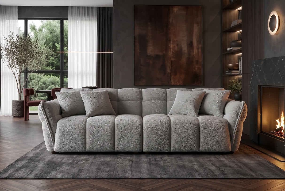 Sofa CLOUD 260cm 3-seater XXL bouclé grey