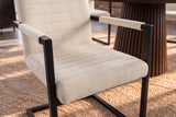 Cantilever chair LOFT w/ armrests cord beige metal frame black