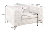 Sessel MODERN BAROCK 120cm Chesterfield-Optik Federkern Samt champagner beige