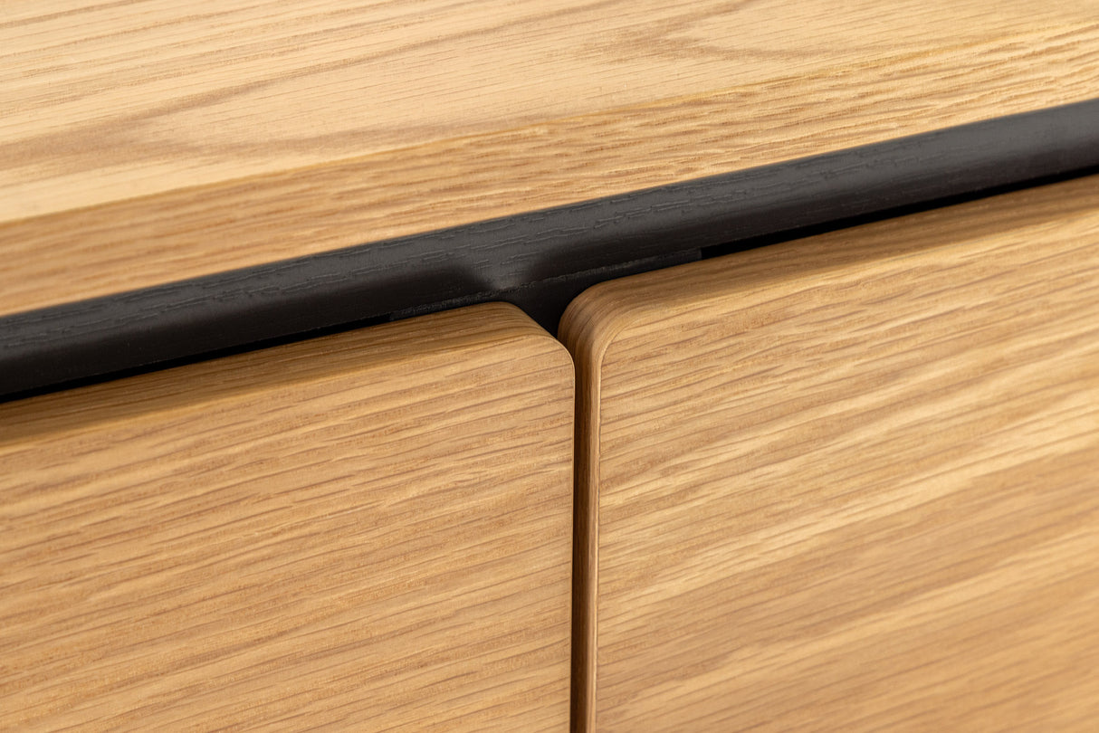 TV-Board ATELIER 120cm natural oak wood look w/ black legs