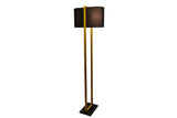 Floor lamp COLLEEN 160cm metal gold w/ black base and lampshade