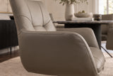 Drehstuhl SIGNATURE 360° drehbar m. Armlehnen Federkern Leder taupe
