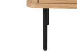Bedside table ATELIER 55cm natural oak wood look w/ black legs