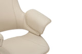 Bürostuhl MANHATTAN 44-54cm drehbar Kunstleder cremebeige und Eichenholz