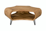 Coffee table ORGANIC LIVING 90cm w/ hairpin legs mango wood natural