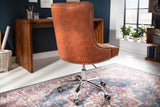 Office chair VICTORIAN 49-57cm microfibre light brown in baroque style