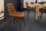 Stuhl ROADSTAR Microfaser cognac mit schwarzen Metallbeinen
