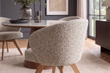 Swivel chair WALKÜRE 180° auto-return w/ armrests spring core textured fabric beige natural