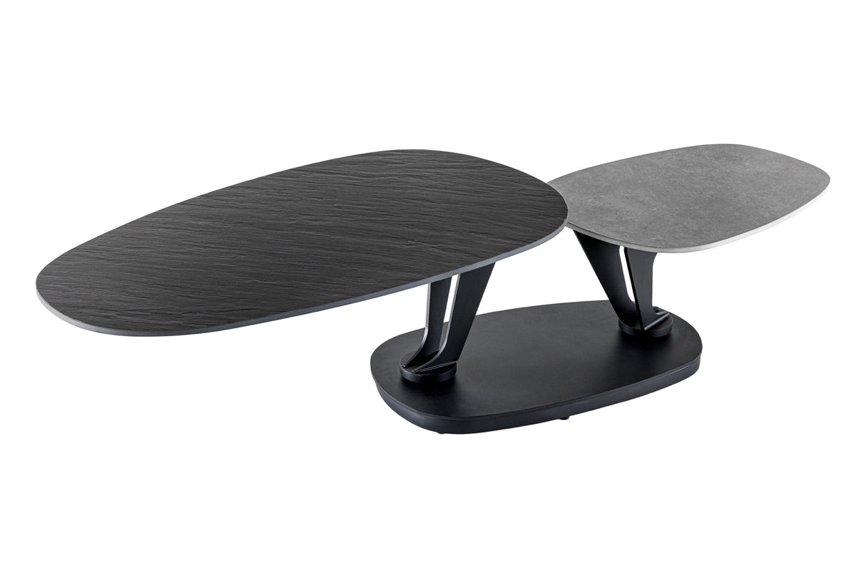 Coffee table MOVEMENT 95-160cm ceramic black and grey