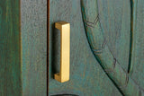 Highboard PEACOCK 170cm 3D mango wood antique look green gold handmade