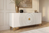 Sideboard GOLDEN SUNSET 180cm 3D mango wood white