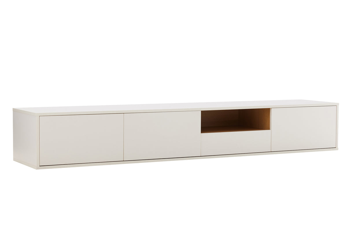 TV-Board LOFT 200cm hanging white natural