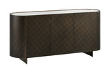 Sideboard REFLECTION 150cm 3D Effekt Bronze mit Keramik Marmorplatte weiß