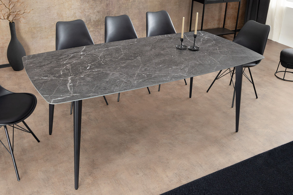 Dining table MILANO 160cm ceramic anthracite marble