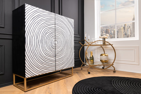 Highboard ZEN CIRCLE 120cm 3D schwarz weiß