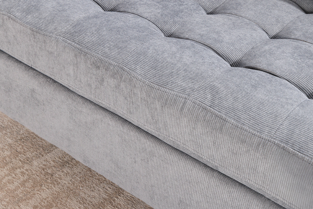 Ecksofa STOCKHOLM 220cm 3-Sitzer Cord grau