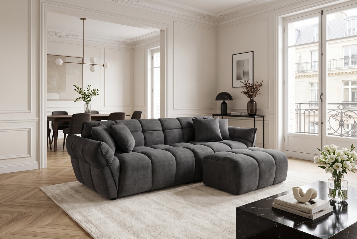 Sofa CLOUD 260cm 3-Sitzer XXL Samt grau