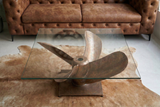 Couchtisch OCEAN 85cm Unterteil Antik Kupfer ohne Glasplatte