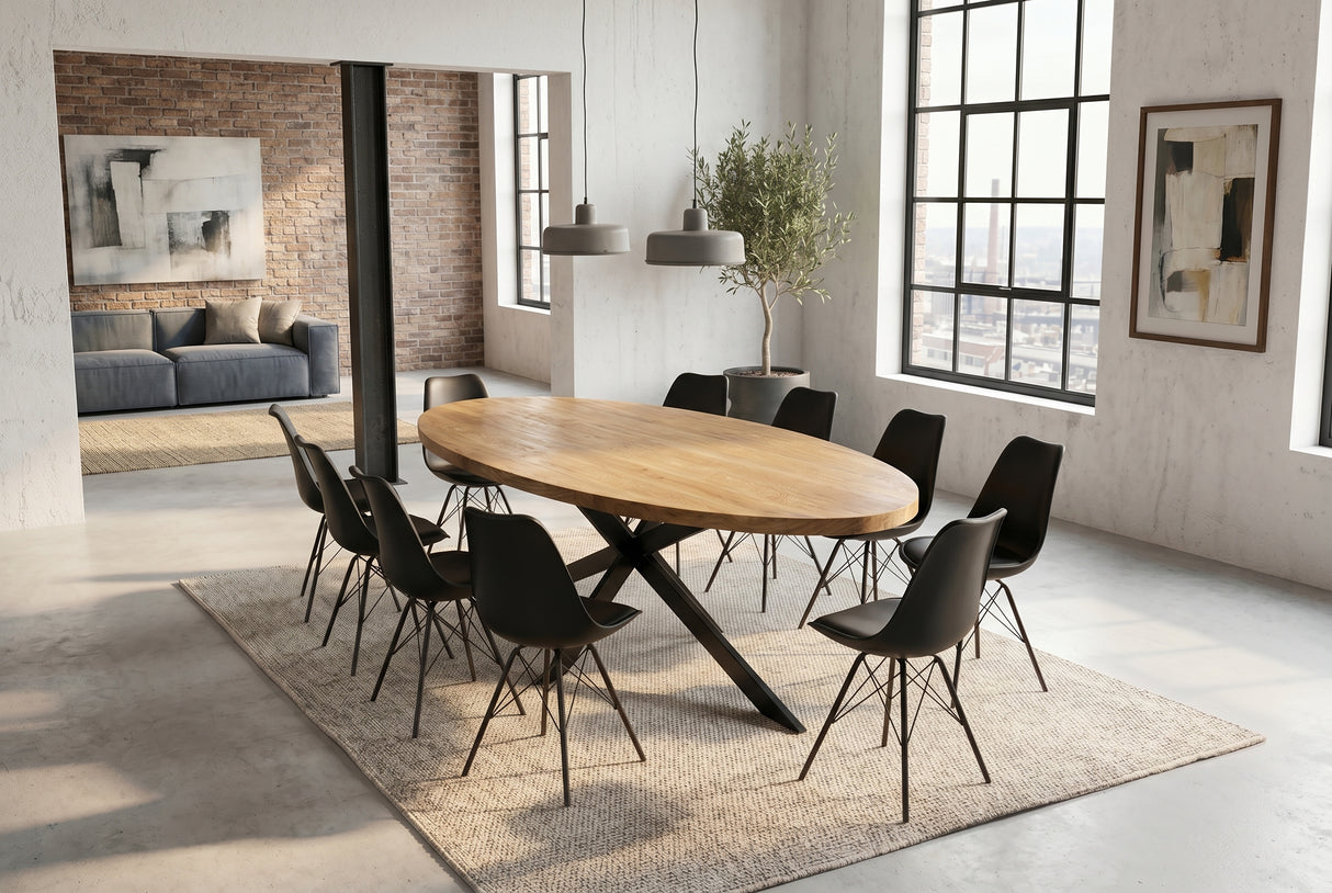 Esstisch GALAXIE 240cm oval Mangoholz naturbraun