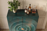 Barschrank GOLDEN SUNSET 140cm 3D Mangoholz türkis