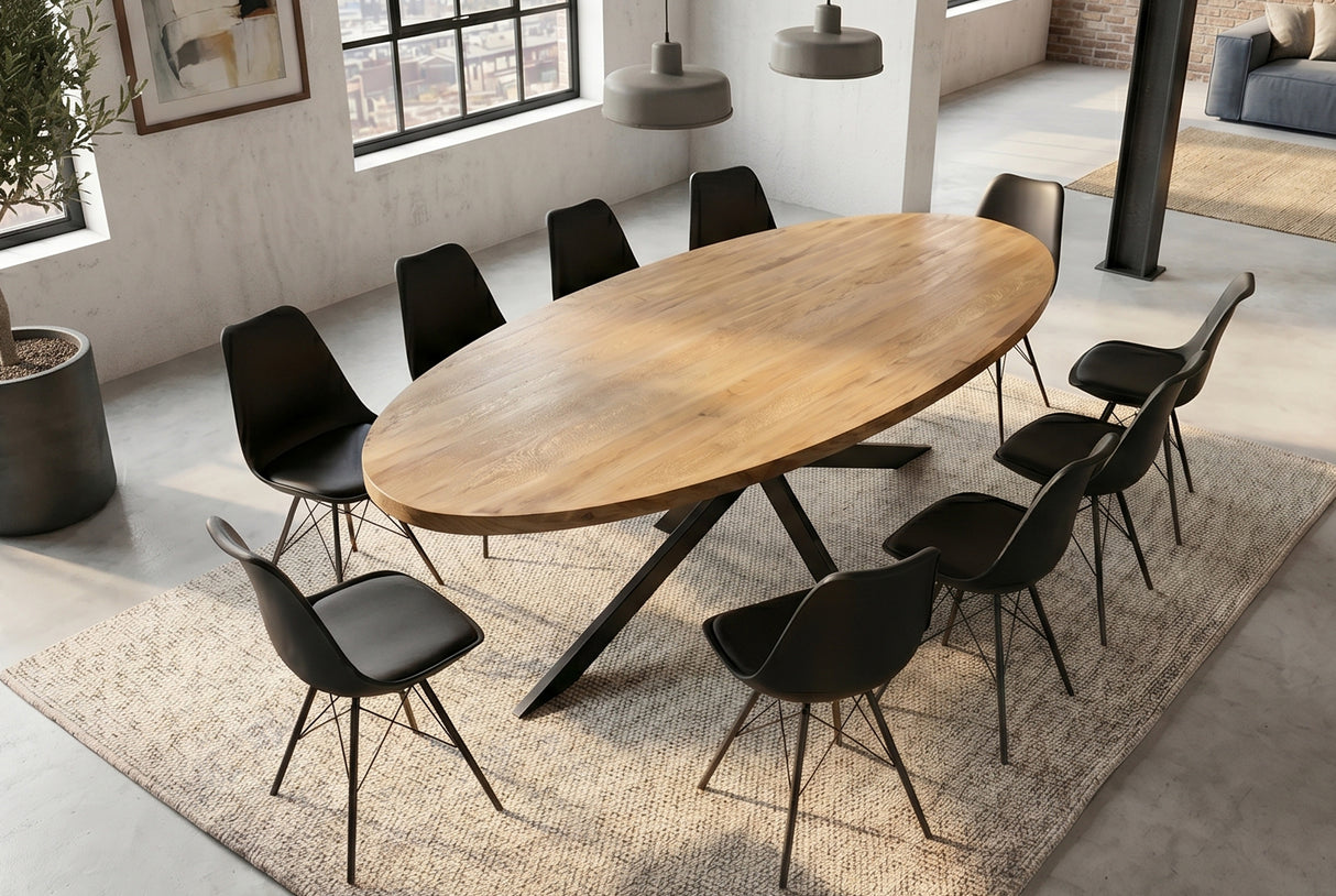 Esstisch GALAXIE 240cm oval Mangoholz naturbraun