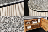 Sideboard ADLON 170cm Marmorplatte weiß Mangoholz grau